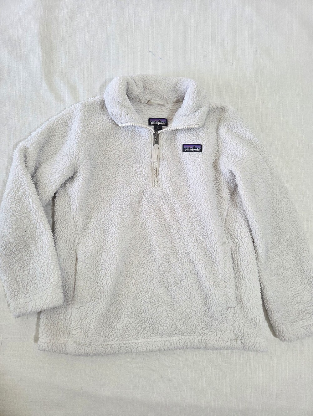 Patagonia Kids Cream Half-Zip Sherpa Pullover Kids 7/8
